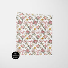 Load image into Gallery viewer, Personalized Jersey Knit Swaddle - Vintage Floral - the Harlow collection - pink colorway - The Little Arrows
