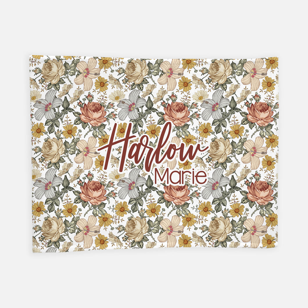 Personalized Blanket - Vintage Floral