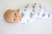 Load image into Gallery viewer, Personalized Jersey Knit Swaddle - Rainbows - The Little Arrows
