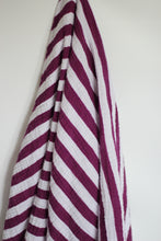 Load image into Gallery viewer, Purple Rose Striped Muslin Blanket
