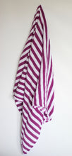 Load image into Gallery viewer, Purple Rose Striped Muslin Blanket
