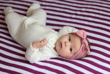 Load image into Gallery viewer, Purple Rose Striped Muslin Blanket
