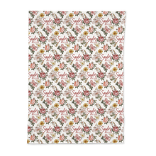 Load image into Gallery viewer, Personalized Jersey Knit Swaddle - Vintage Floral - the Harlow collection - pink colorway - The Little Arrows
