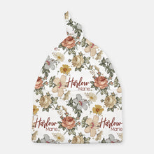 Load image into Gallery viewer, Knotted Beanie - Vintage Floral - Harlow collection - The Little Arrows
