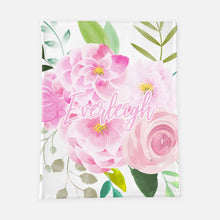 Load image into Gallery viewer, Personalized Blanket - Peonies and Roses
