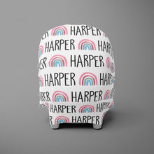 Load image into Gallery viewer, Car Seat Cover / Multi Use Cover - Rainbow pink/turquoise - The Little Arrows
