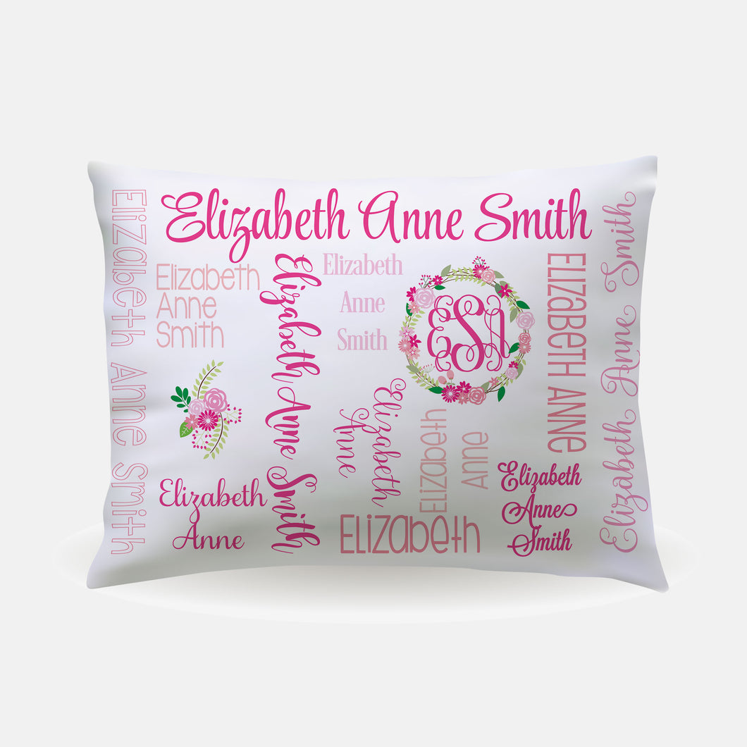 Pillow Case - All Over Floral pinks