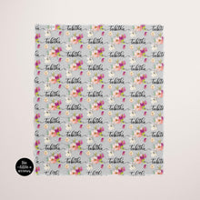 Load image into Gallery viewer, Personalized Jersey Knit Swaddle - Tabitha floral - The Little Arrows
