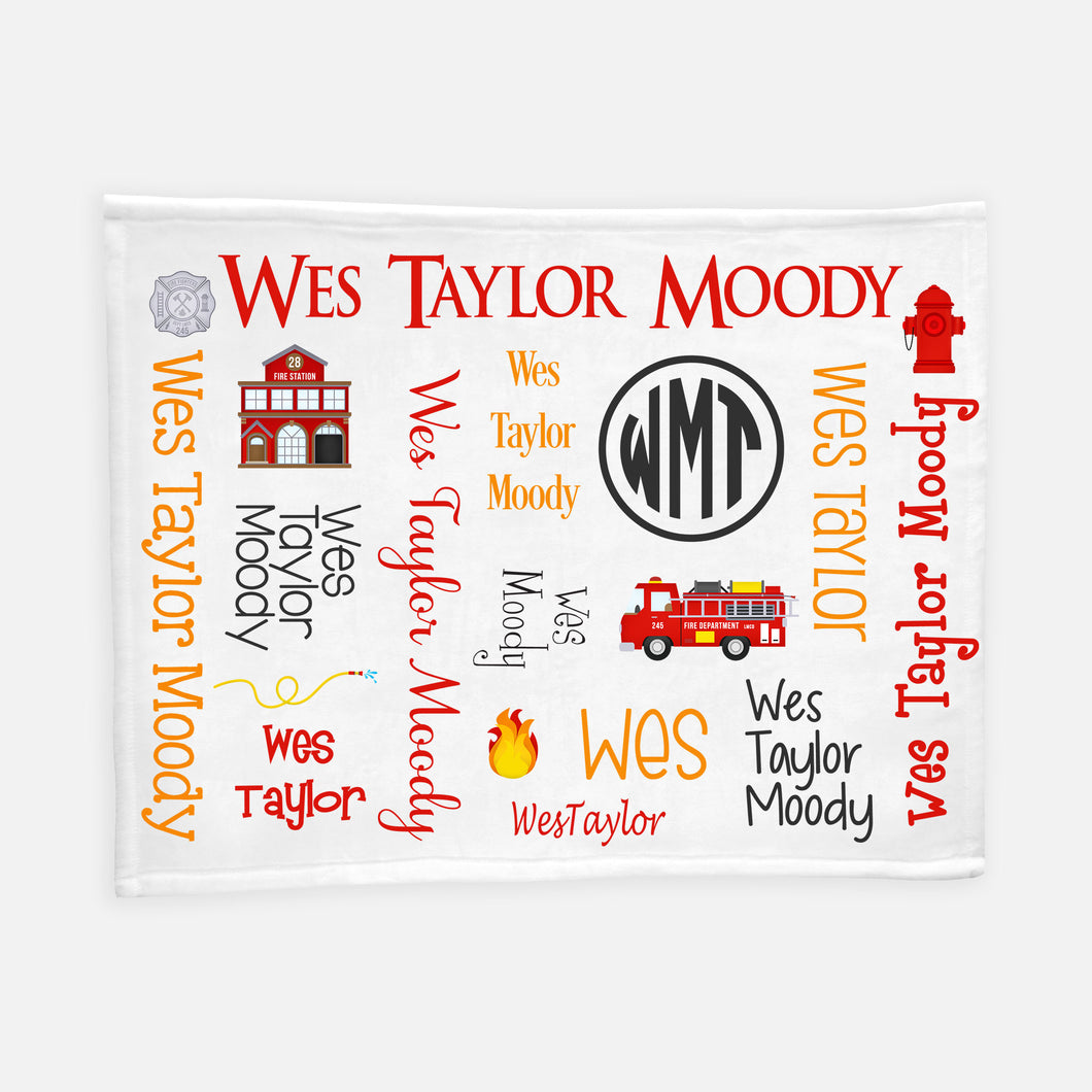 Personalized Blanket - All Over Fire