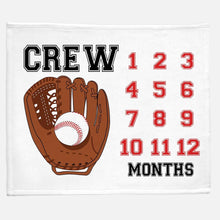 Load image into Gallery viewer, Milestone / Monthly Blanket - Baseball Glove - The Little Arrows
