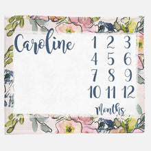 Load image into Gallery viewer, Milestone / Monthly Blanket - Floral - The Little Arrows
