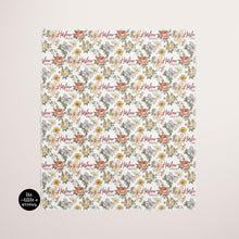 Load image into Gallery viewer, Personalized Jersey Knit Swaddle - Vintage Floral - the Harlow collection - The Little Arrows
