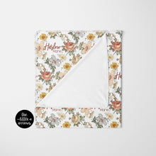 Load image into Gallery viewer, Personalized Jersey Knit Swaddle - Vintage Floral - the Harlow collection - The Little Arrows
