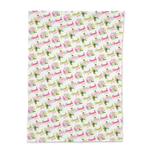 Load image into Gallery viewer, Personalized Jersey Knit Swaddle - Peonies and Roses - the Hannah Grae collection - The Little Arrows
