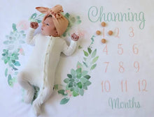 Load image into Gallery viewer, Milestone / Monthly Blanket - Succulent Wreath - The Little Arrows
