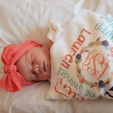 Load image into Gallery viewer, Baby Blanket - Baby Girl Blanket - Personalized Baby Blanket - Monogram Baby Blanket - Swaddle Receiving Blanket -  Custom Blanket
