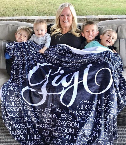 Personalized Grandparent Blanket - Personalized Grandma Blanket - Grandparent Gift - Grandkid Blanket - Gifts for Grandma - Grandma Gift