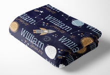 Load image into Gallery viewer, Space Name Blanket - Personalized Galaxy Blanket - Kid Name Blanket - Monogram Blanket - Personalized Blanket - Planets Name Blanket
