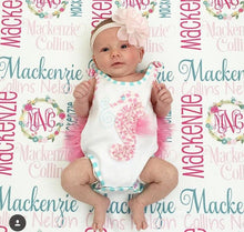 Load image into Gallery viewer, Baby Blanket - Baby Girl Blanket - Personalized Baby Blanket - Monogram Baby Blanket - Swaddle Receiving Blanket -  Custom Blanket
