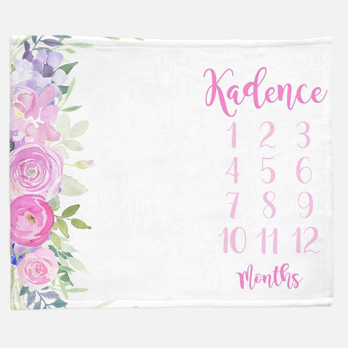 Milestone / Monthly Blanket - Side Floral - The Little Arrows
