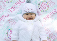 Load image into Gallery viewer, Personalized Fleece Baby Blanket - Floral Wreath - The Little Arrows
