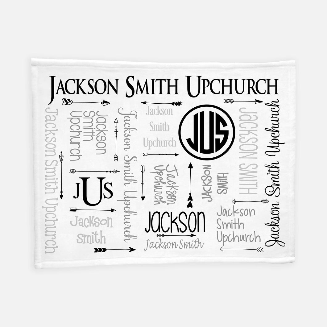 Personalized Plush Blanket - All over Arrow - The Little Arrows