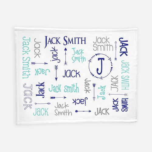 Personalized Plush Blanket - All over Arrows - The Little Arrows